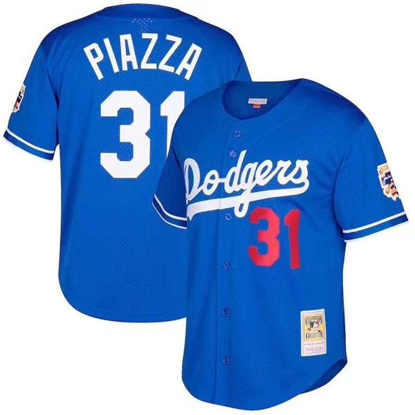 Men's Royal Los Angeles Dodgers #31 Mike Piazza Cool Base Stitched Baseball Jersey